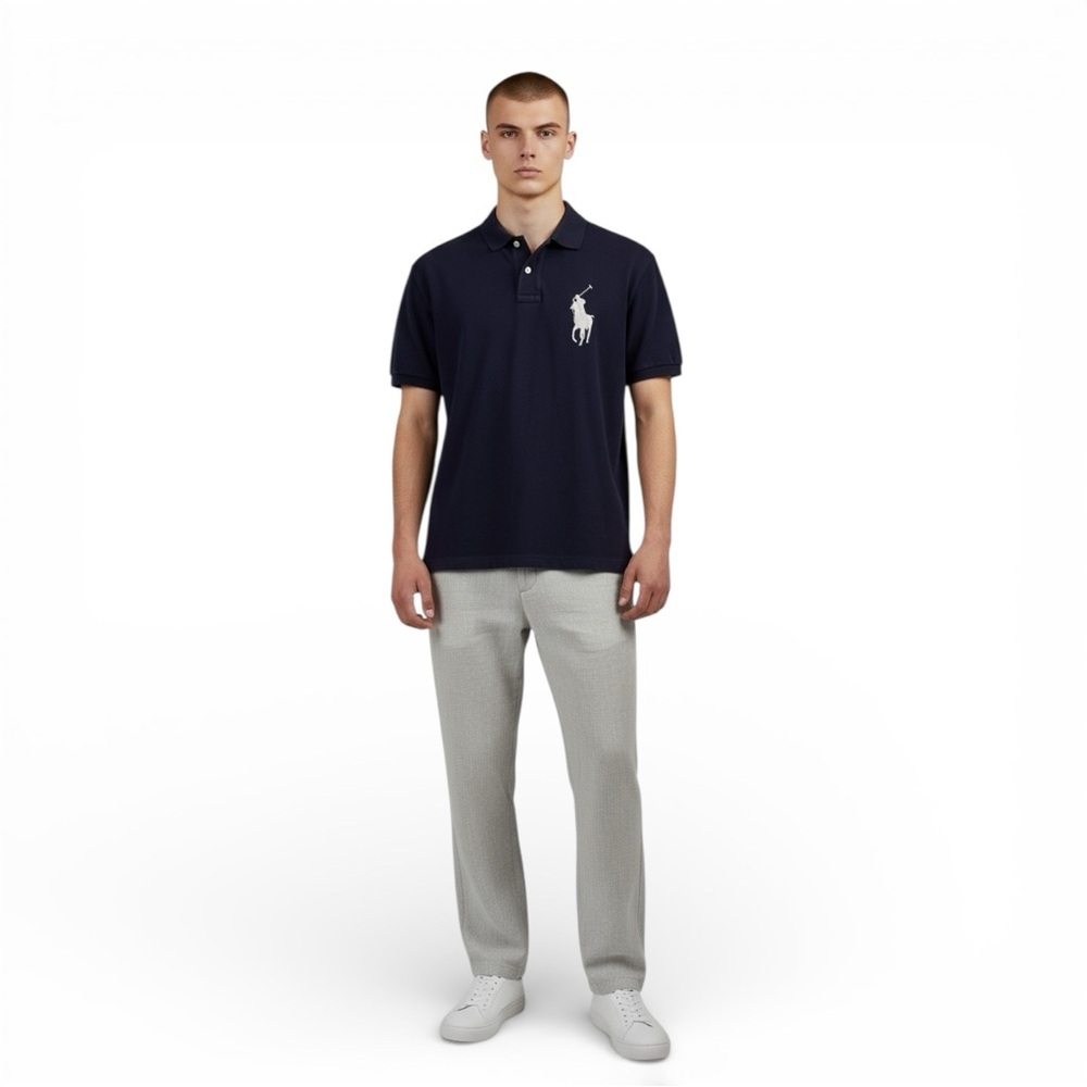 Polo Ralph Lauren Navy Big Pony Slim Fit Polo Shirt L